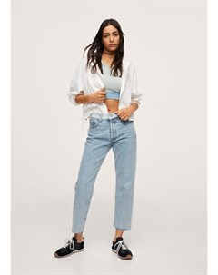 Прямые джинсы с завышенной талией и контрастом Cindy Mango