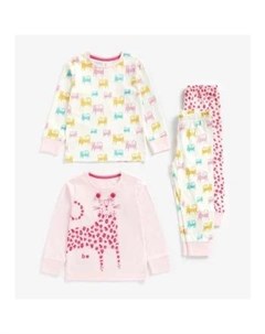 Пижамы Леопардик 2 шт белый розовый Mothercare