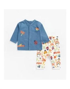 Пижама Лучшее приключение синий белый оранжевый Mothercare