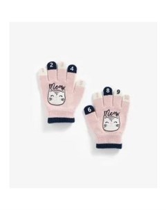 Перчатки Котенок с цифрами розовый Mothercare