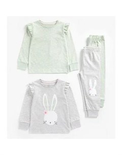 Пижамы Милый кролик 2 шт зеленый серый Mothercare