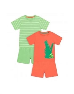 Пижамы Крокодильчик 2 пары зеленый оранжевый Mothercare