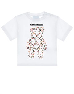 Белая футболка с принтом цветочный медвежонок Burberry