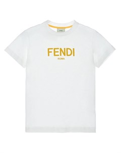 Белая футболка с логотипом Fendi