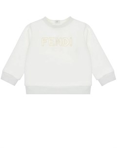 Белый свитшот с блестящим логотипом Fendi