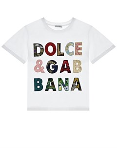 Белая футболка с логотипом Dolce&gabbana