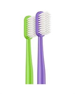Зубная щетка Eco Dental Care medium фиолетовая и зеленая Synergetic
