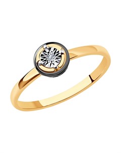 Кольцо из комбинированного золота с бриллиантом Sokolov diamonds