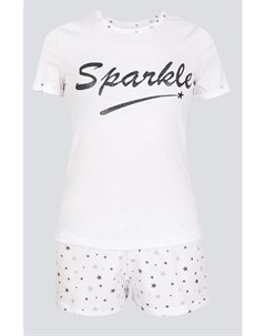 Пижама Котмаркот Sweet home Sparkle футболка и шорты белая Filorosso