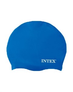 Шапочка для плавания силиконовая синяя Intex