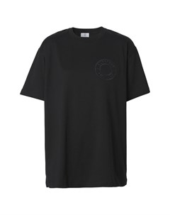 Черная оверсайз футболка с логотипом Burberry