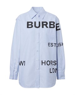 Голубая рубашка с надписями Burberry