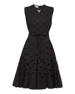 Черное платье с перфорацией Prada