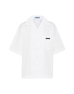 Белая рубашка с коротким рукавом Prada