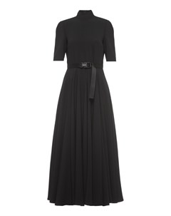 Черное платье с поясом Prada