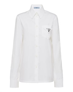 Белая рубашка с логотипом Prada