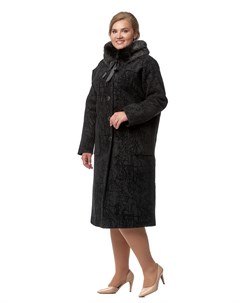Женское пальто из текстиля с воротником отделка искусственный мех Мосмеха