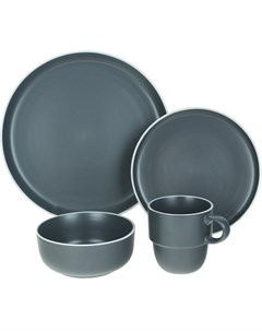 Набор столовый темно серый 24 предмета Meibo