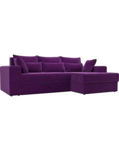 Угловой диван Майами микровельвет фиолетовый правый угол Мебелико