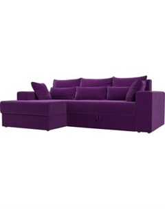 Угловой диван Майами микровельвет фиолетовый левый угол Мебелико