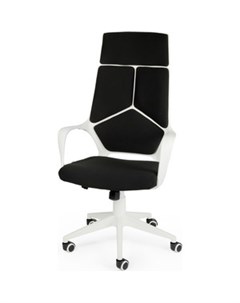 Кресло офисное IQ white black белый пластик черная ткань Norden