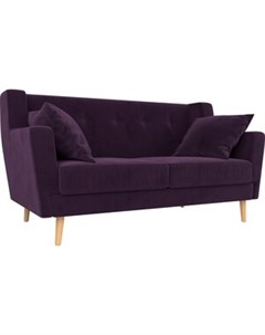 Кухонный прямой диван Брайтон 2 х местный велюр фиолетовый Артмебель
