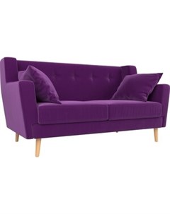 Кухонный прямой диван Брайтон 2 х местный микровельвет фиолетовый Артмебель