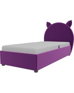 Детская кровать Бриони микровельвет фиолетовый Артмебель