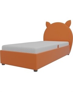 Детская кровать Бриони эко кожа оранжевый Артмебель