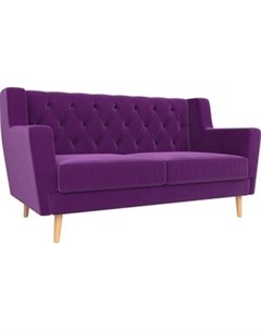 Кухонный прямой диван Брайтон Люкс 2 х местный микровельвет фиолетовый Артмебель