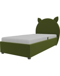 Детская кровать Бриони микровельвет зеленый Артмебель