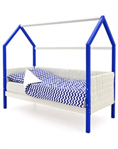 Детская кровать домик мягкий Svogen сине белый Бельмарко