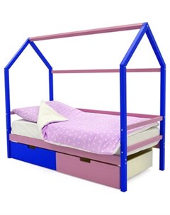 Детская кровать домик Svogen синий лаванда ящики 1 синий 1 лаванда Бельмарко