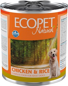 Adult Dog Chicken Rice для взрослых собак всех пород с курицей и рисом 300 гр х 6 шт Ecopet natural