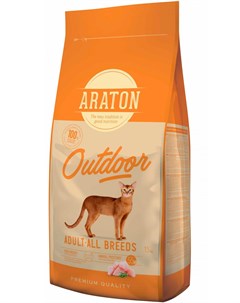 Outdoor Cat Adult для взрослых активных кошек с курицей и индейкой 1 5 1 5 кг Araton