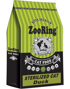 Sterilized Cat Duck для взрослых кастрированных котов и стерилизованных кошек с уткой 1 5 кг Zooring