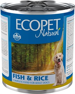Adult Dog Fish Rice для взрослых собак всех пород с рыбой и рисом 300 гр х 6 шт Ecopet natural
