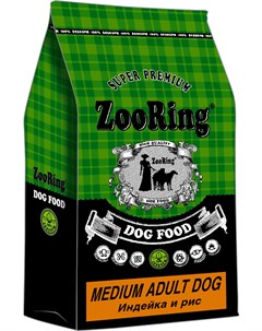 Medium Adult Dog для взрослых собак средних пород с индейкой и рисом 10 кг Zooring
