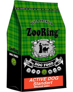 Active Dog Standart для активных взрослых собак средних и крупных пород с мясным миксом и рисом 20 к Zooring