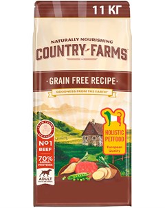 Adult Dog Grain Free Recipe беззерновой для взрослых собак с говядиной 2 5 кг Country farms