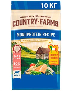 Adult Dog Monoprotein Recipe монобелковый для взрослых собак с лососем 2 5 кг Country farms