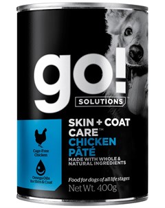 Solutions Skin Coat Care для собак и щенков паштет с курицей 400 гр х 6 шт @go