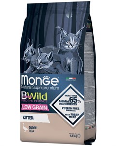 Bwild Low Grain Kitten Goose низкозерновой для котят с гусем 1 5 1 5 кг Monge