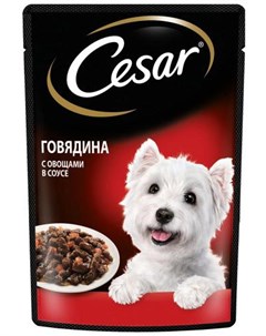 Влажный корм для собак говядина с овощами пауч 28шт 0 085 кг Cesar