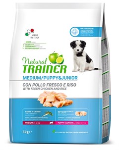 Сухой корм для щенков Natural Puppy Junior Medium 3 кг Trainer
