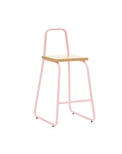 Полубарный стул bauhaus с высокой спинкой розовый 49x92x50 см Woodi