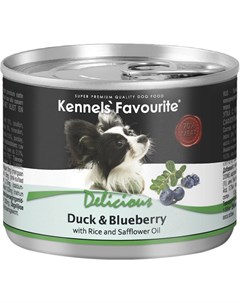 Влажный корм Kennels Favourite Duck Blueberry для взрослых собак всех пород с уткой и черникой 200 г Kennels` favourite
