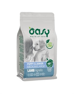 Oasy dry dog oap puppy medium large сухой корм для щенков средних и крупных пород с ягненком 2 5 кг Oasy
