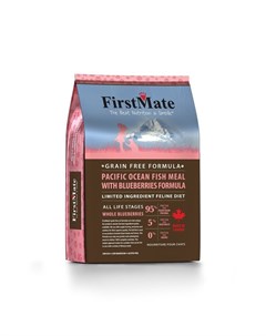 Firstmate pacific ocean fish meal with blueberries сухой беззерновой корм для взрослых кошек с рыбой Firstmate