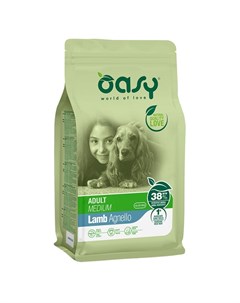 Oasy dry dog adult medium сухой корм для взрослых собак средних пород с ягненком 3 кг Oasy